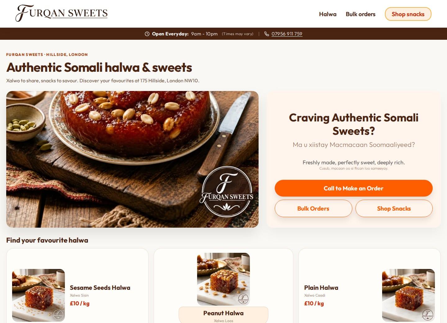 Furqan Sweets — retail website